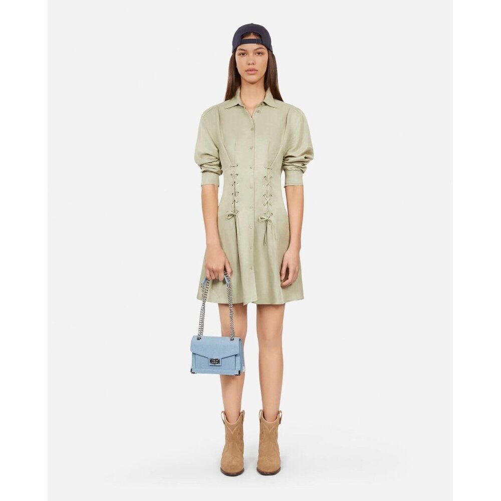 The Kooples French Designer Fashion Light Green Button-Up Dress Size Medium FR 2 - Picture 13 of 13